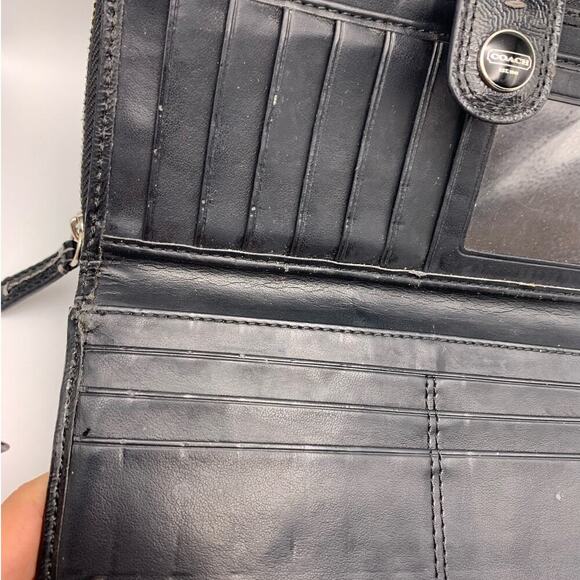 COACH Black Gray Signature Wallet - Picture 6 of 15
